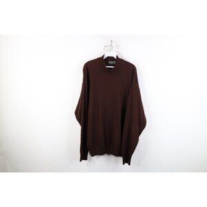 Vintage 90s Streetwear Mens Large Distressed Blank Merino Wool Knit Sweater